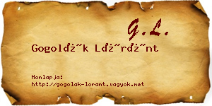 Gogolák Lóránt névjegykártya
